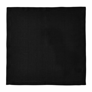 Serviette de table unie en lin, Made in France, FLORENCE , Noir