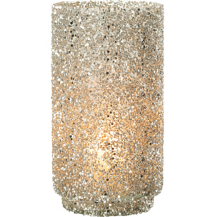 J-Line photophore Paillettes - verre - argent - large