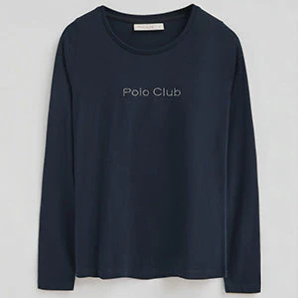 Maglietta blu marino a maniche lunghe brillantini Polo Club