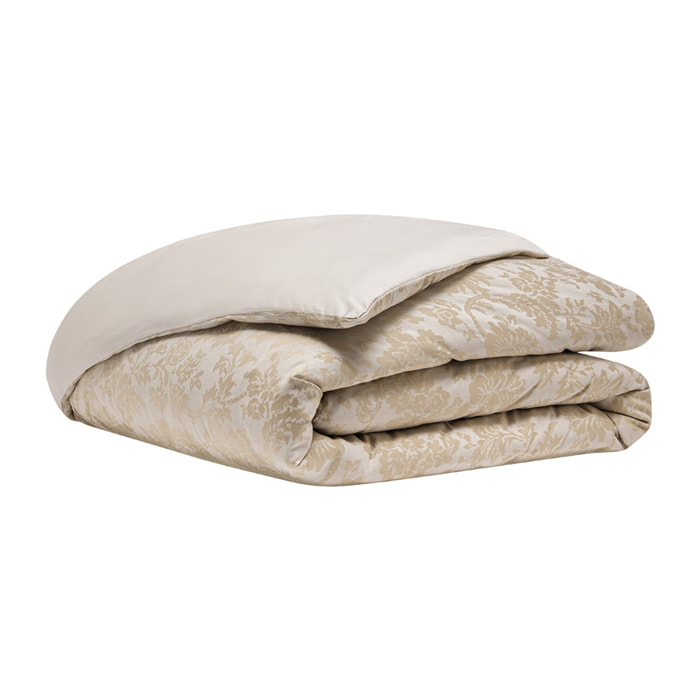 Housse de couette imprimée en jacquard de coton, MÉMOIRE, Beige Lune