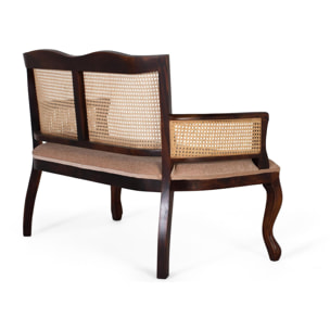 Sofá de Madera de Acacia 120 Cm Estilo Rústico Vintage