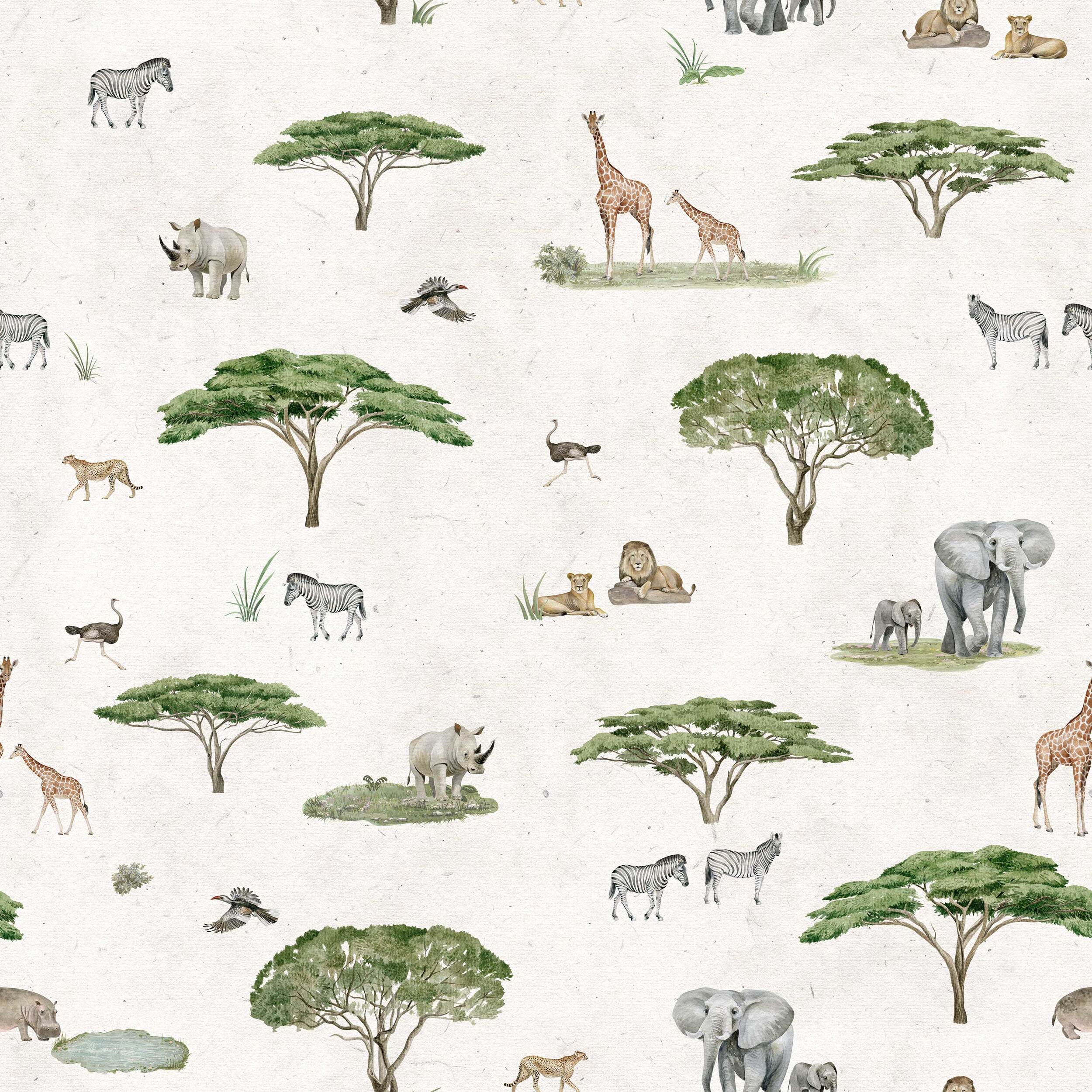 Papier peint enfant Le Roi de l'Afrique Intissé