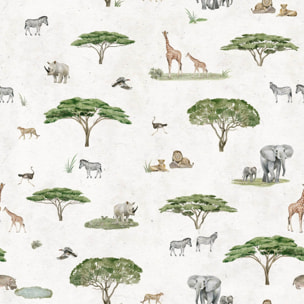 Papier peint enfant Le Roi de l'Afrique Intissé