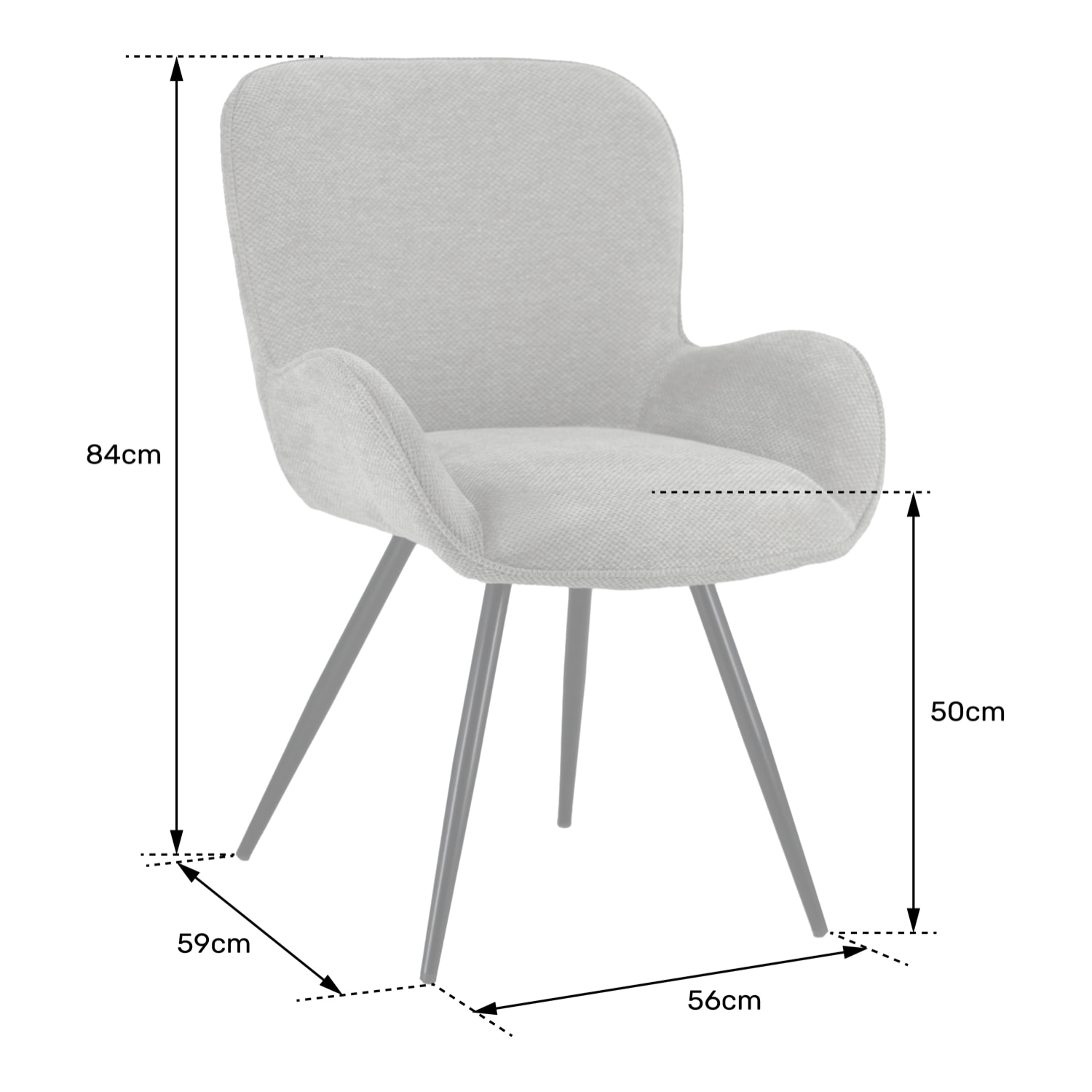 Chaise en chenille beige EVA