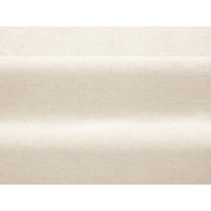 Lit coffre avec tête de lit "Polly" 140x200cm en chenille ivoire