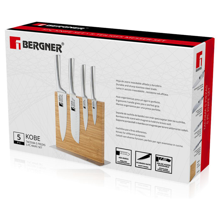 Set 5pcs (4 cuchillos + tacoma), Kobe- Bergner