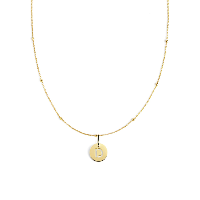 Mini collana a medaglione in Argento Placcato Oro