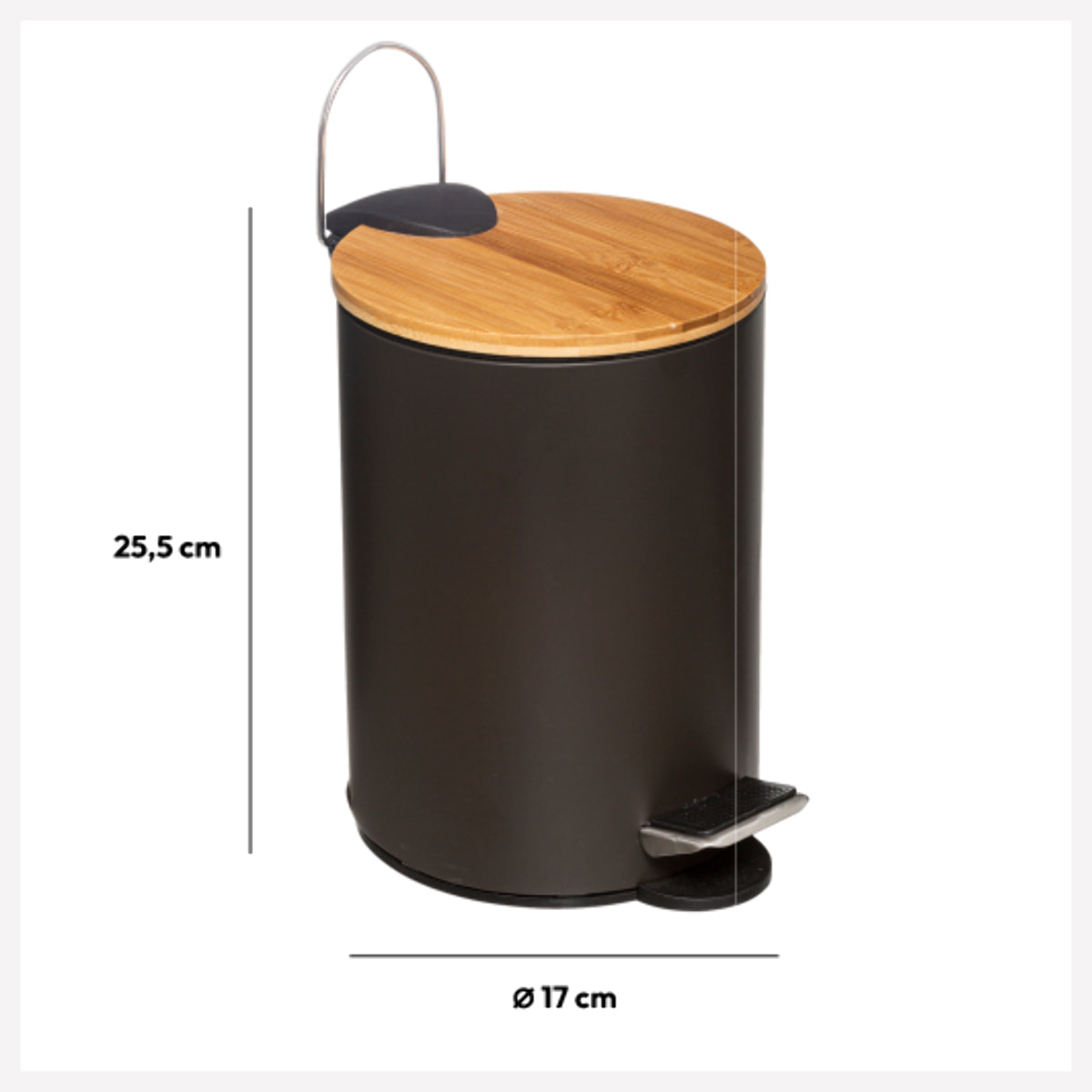 Poubelle Soft Close 3L Gris charbon Modern Color