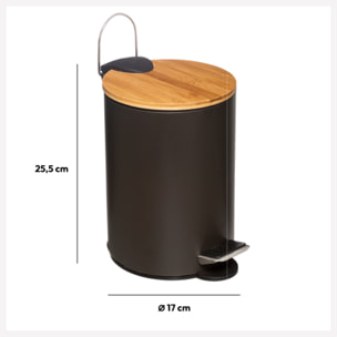 Poubelle Soft Close 3L Gris charbon Modern Color