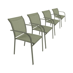 Fauteuil de jardin aluminium (lot de 4) AMARA