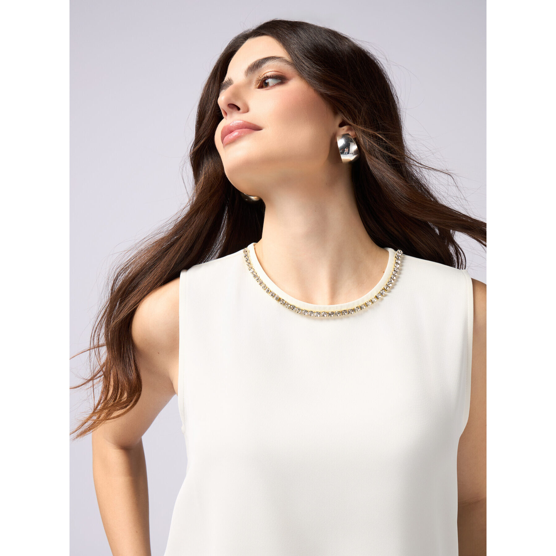 Oltre - Top fluido con aplicaciones decorativas - Blanco