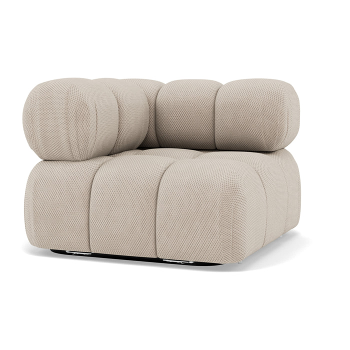 Ruby - module d'assise d'angle gauche en velours texturé - Beige