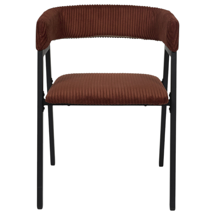 Fauteuil Design Cotele Scott Terracotta - Lot De 2