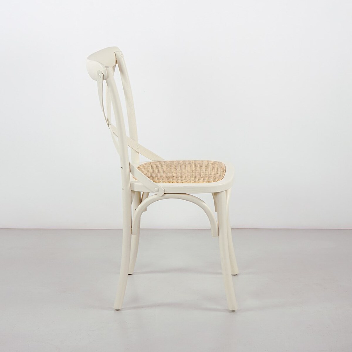 Sedie sala da pranzo in legno e rattan stile shabby avorio - Cross