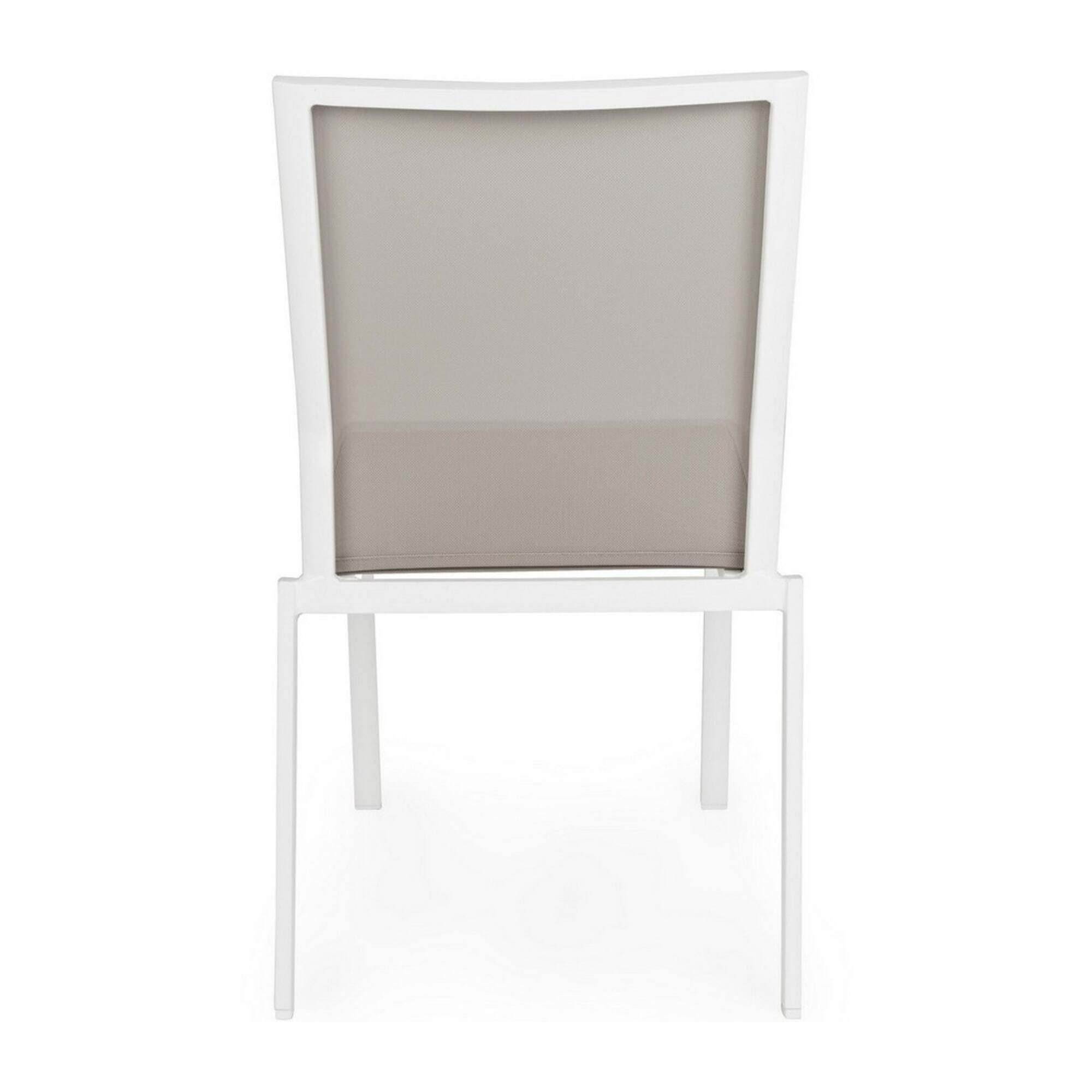 Set 4 sedie da giardino ZARAGOZA in textilene e alluminio bianco, impilabile