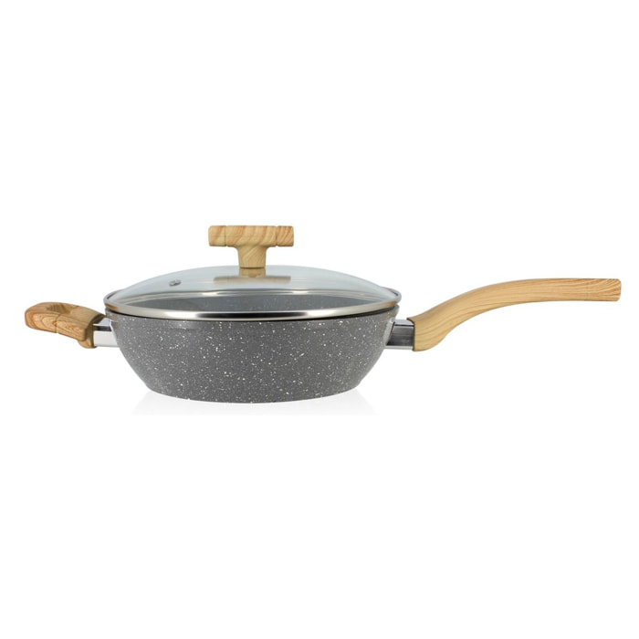 Sauteuse avec couvercle en aluminium 24cm - tous feux CANNELLE