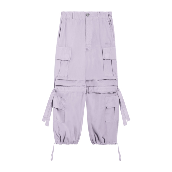 Cargo pants da bambina in popeline di cotone