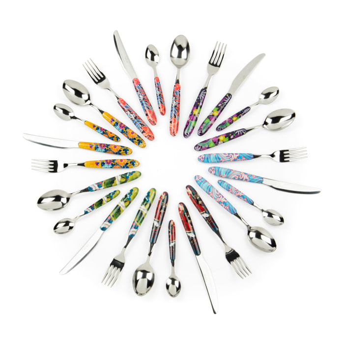 Servizio 24 posate Excelsa – Kimono, Acciaio Multicolore