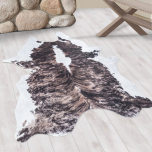 ETOSHA - Tapis imitation peau effet moucheté marron