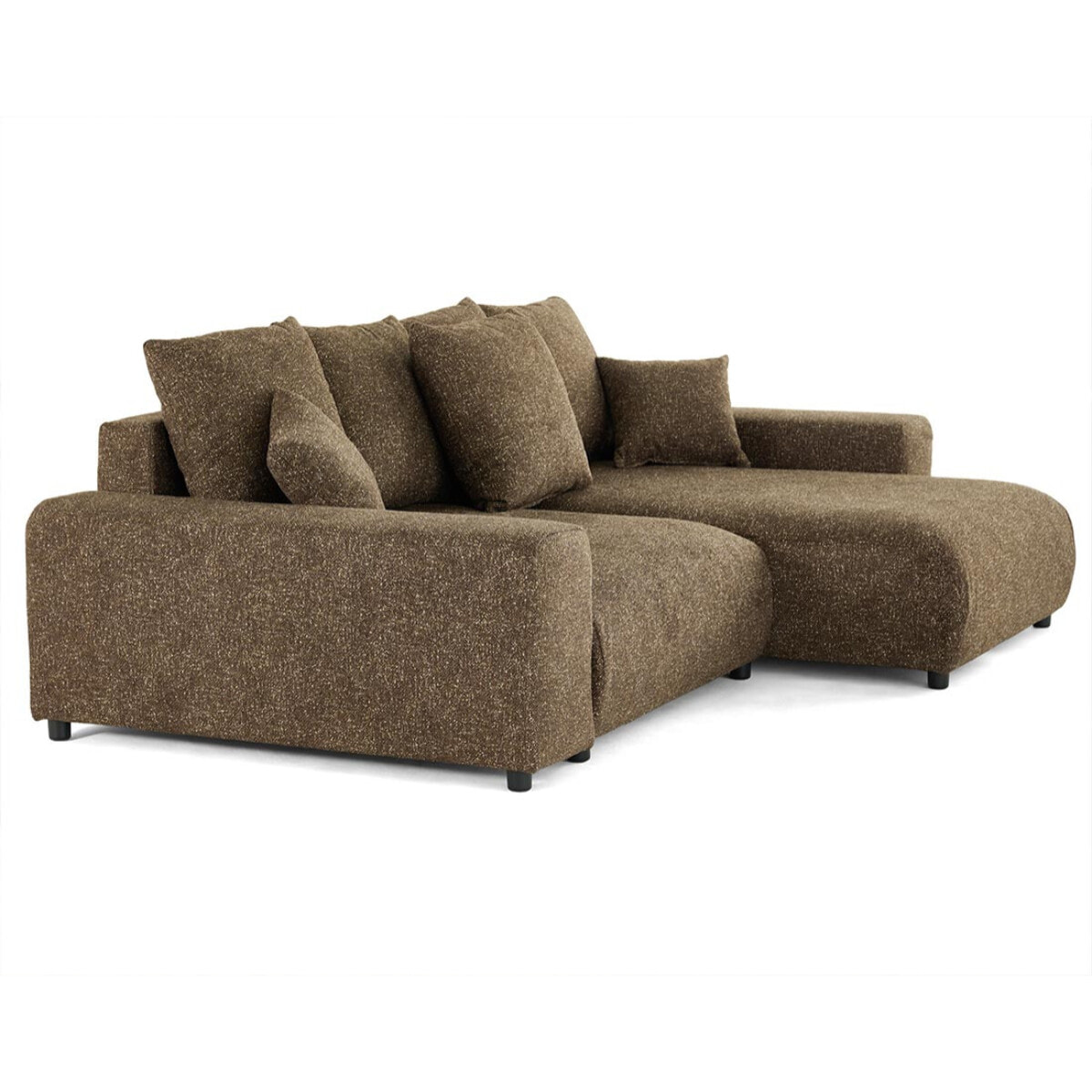 Spice - canapé d'angle réversible 4 places convertible avec coffre en tissu moucheté - Vert