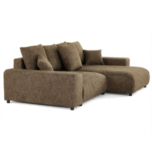 Spice - canapé d'angle réversible 4 places convertible avec coffre en tissu moucheté - Vert