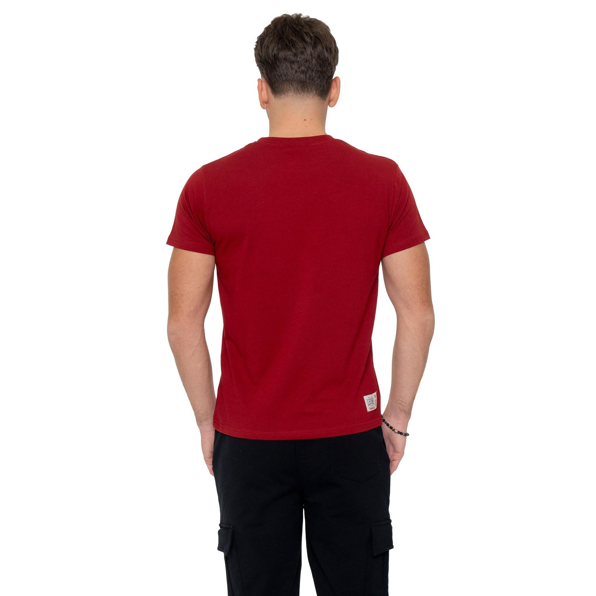 Camiseta de hombre de manga corta de algodón elástico con pequeño logo "Basic"