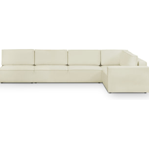 Canapé d'angle gauche convertible 10 places en tissu bouclé - HARPER MOD