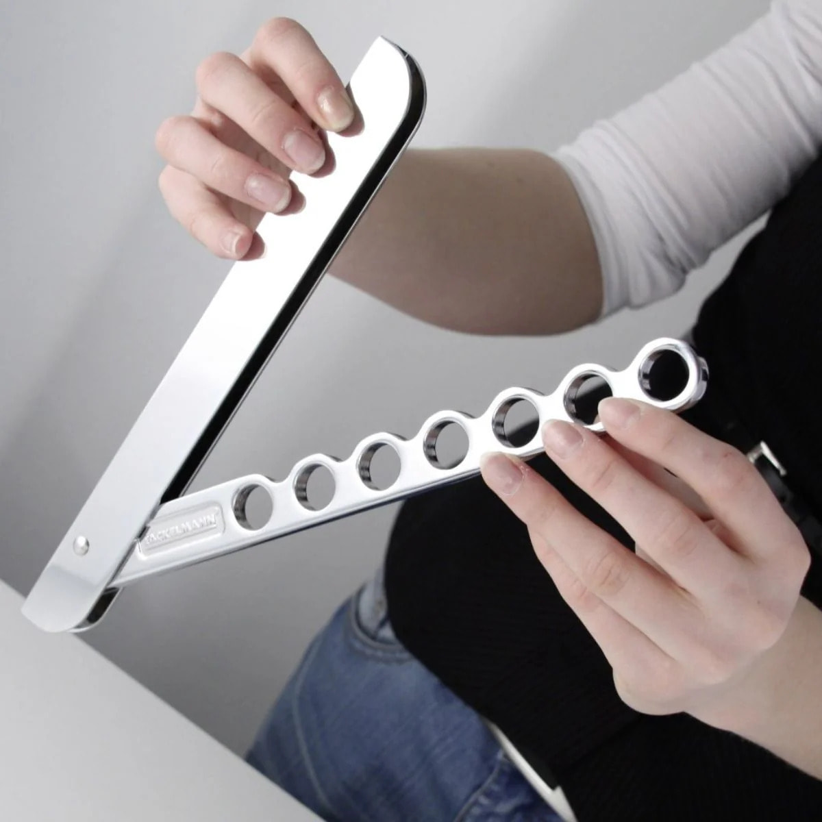 Ensemble de 2 Crochets pliants gris Fackelmann Tecno