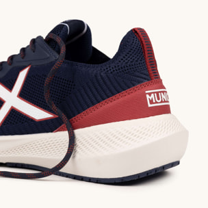 Zapatilla Deportiva Knit Azul Marino y Burdeos MUNICH LOOP