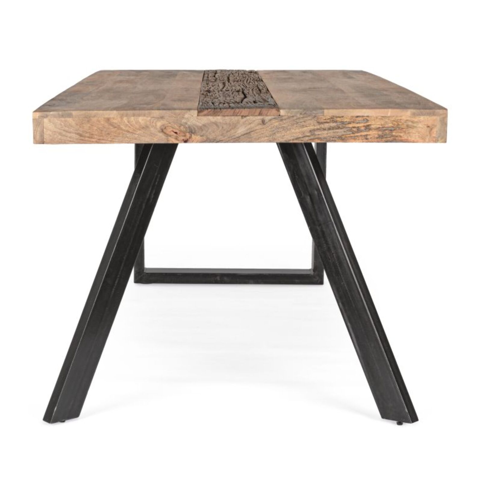 Tavolo MANCHESTER in legno di mango e gambe in acciaio nero, 200×100