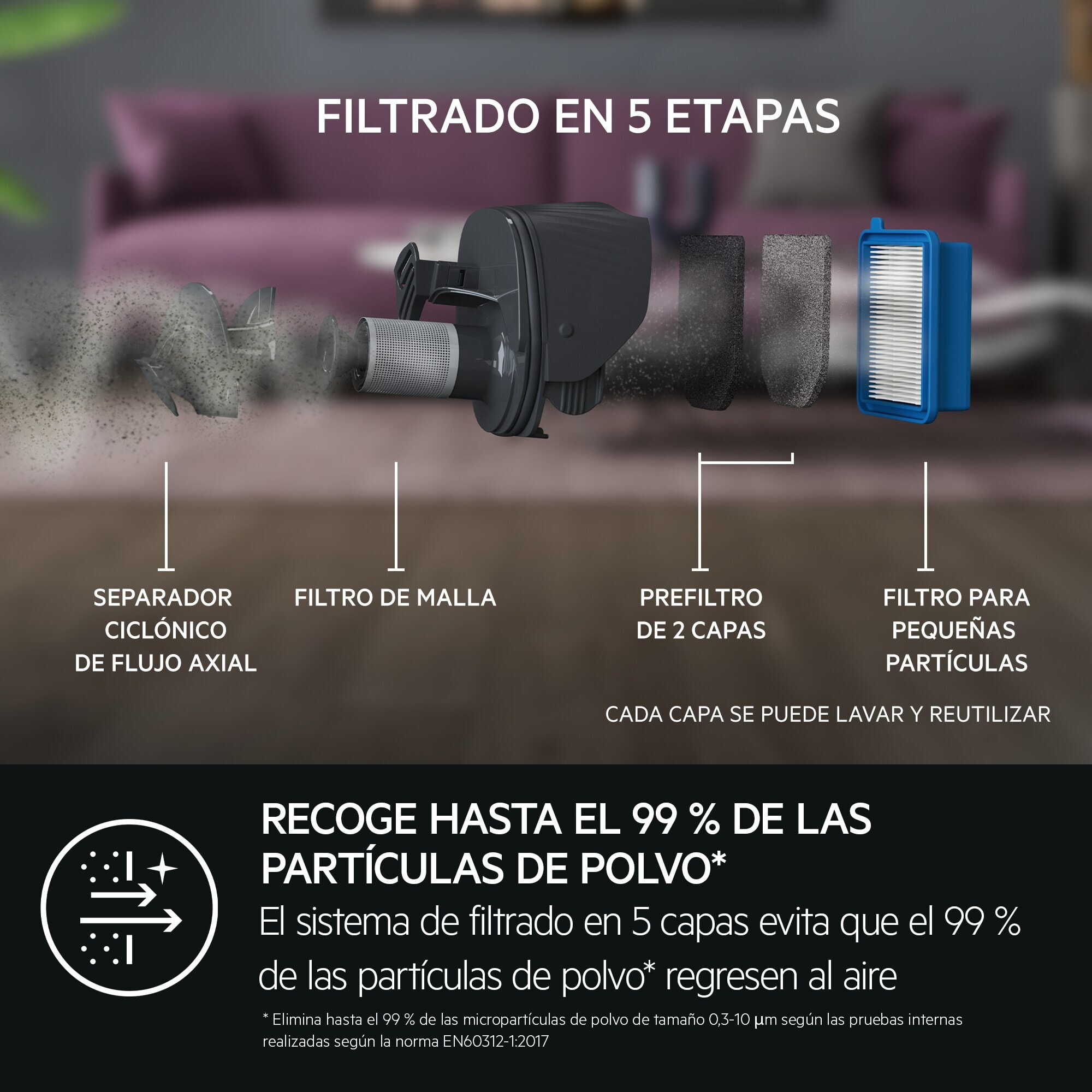 AEG Aspiradora sin cable Serie 5000 Clean de 45 min de autonomía AS52CB18DB