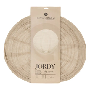 Lanterne boule Jordy D.57cm en lin beige