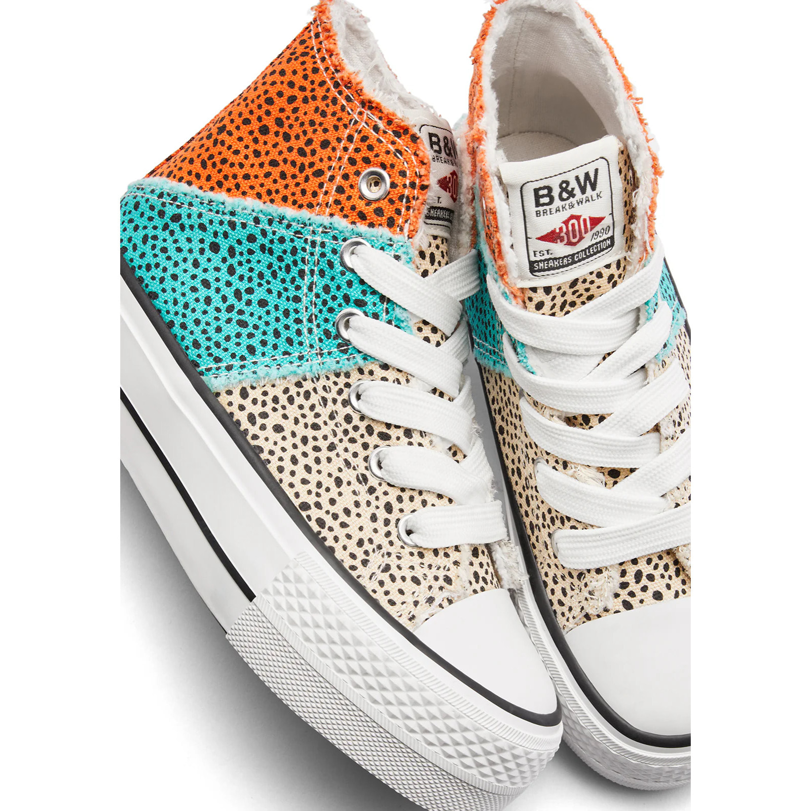 Zapatillas Altas de Niña Diseño Patchwork Lunares