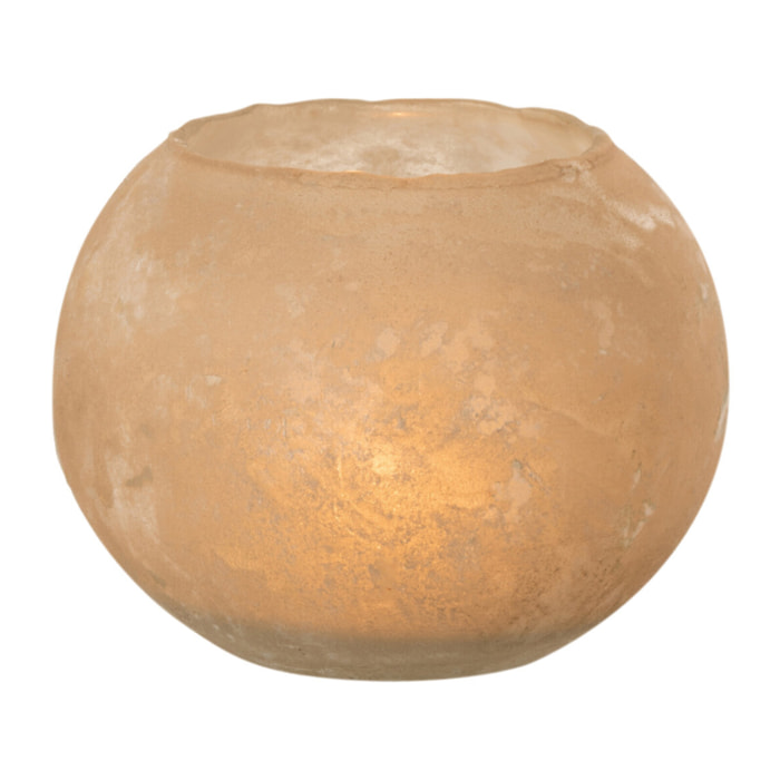 J-Line bougeoir Soda Rond - verre - or - small
