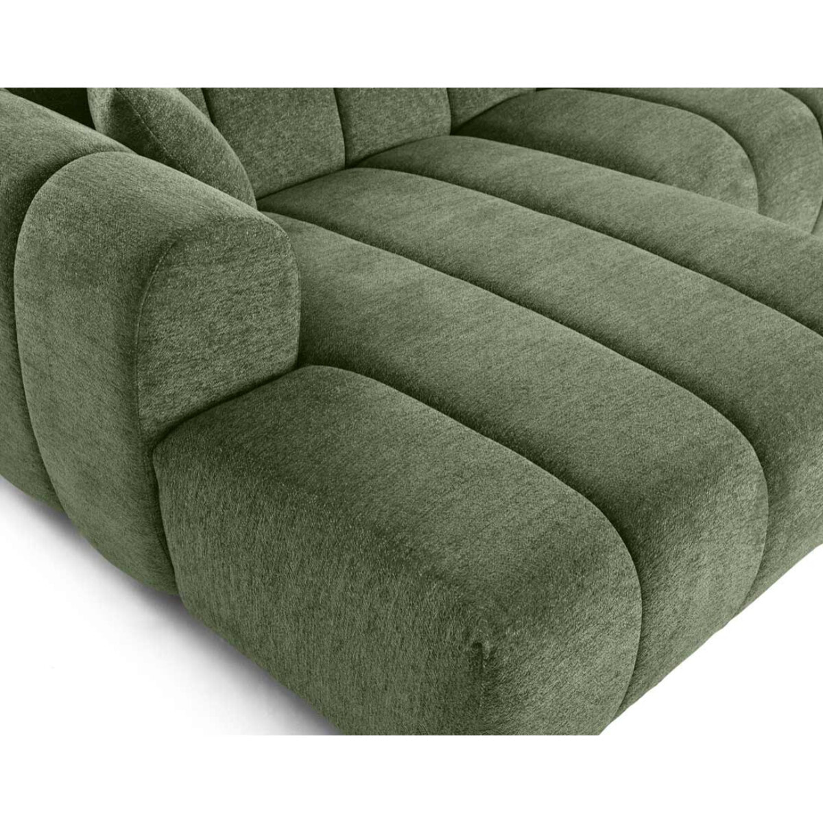 Curtis - canapé d'angle gauche 4 places en tissu texturé - Vert