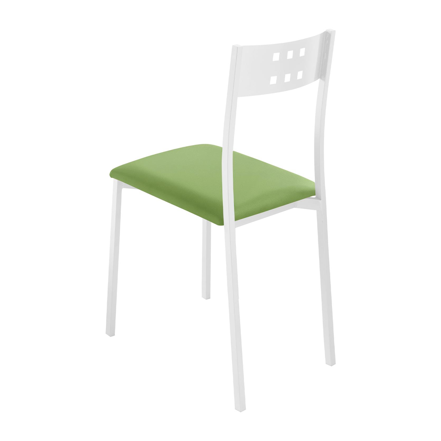 Set 4 sillas NIZA - tela verde , blanco - 41x47x86cm