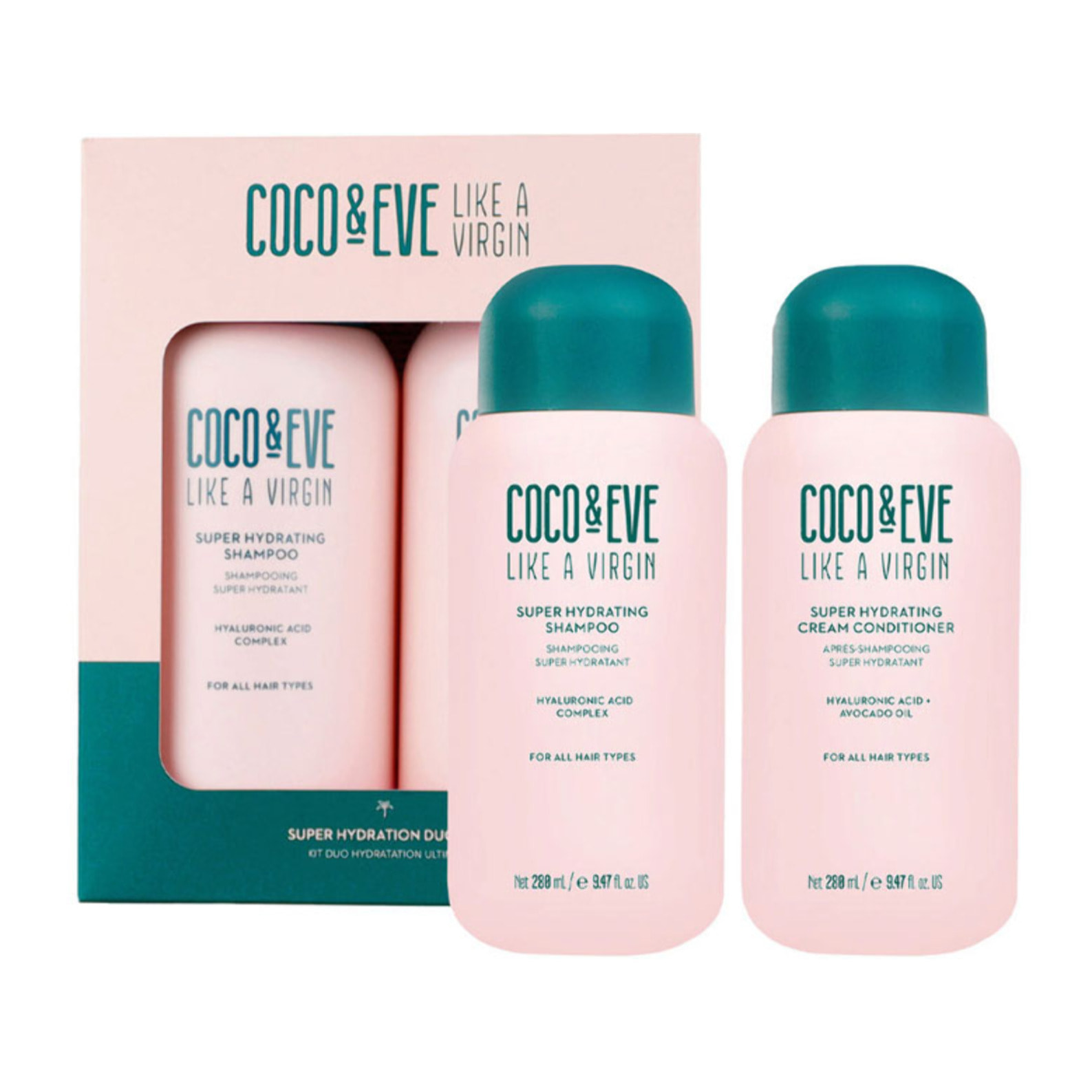 COCO & EVE Set Like A Virgin Super Hydration Shampoo 280ml + Conditioner 280ml