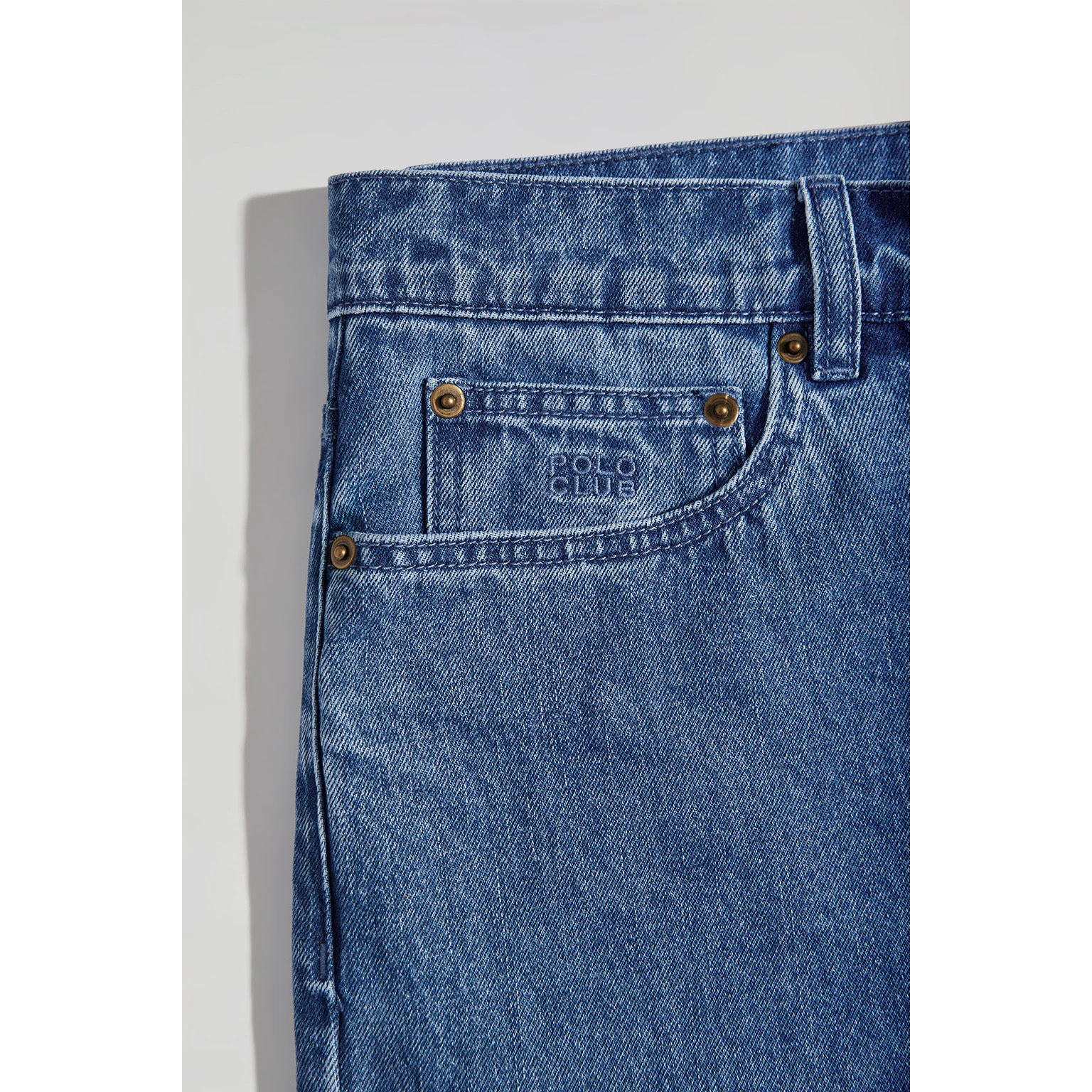 Pantalón vaquero azul denim cinco bolsillos con detalles Polo Club