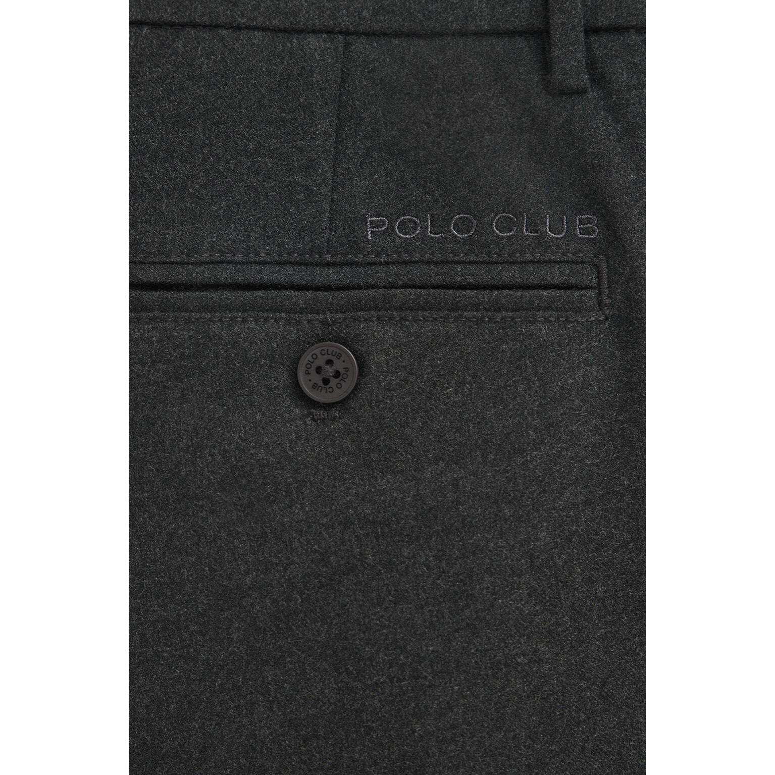 Pantalón chino gris oscuro para hombre de corte regular con detalles Polo Club