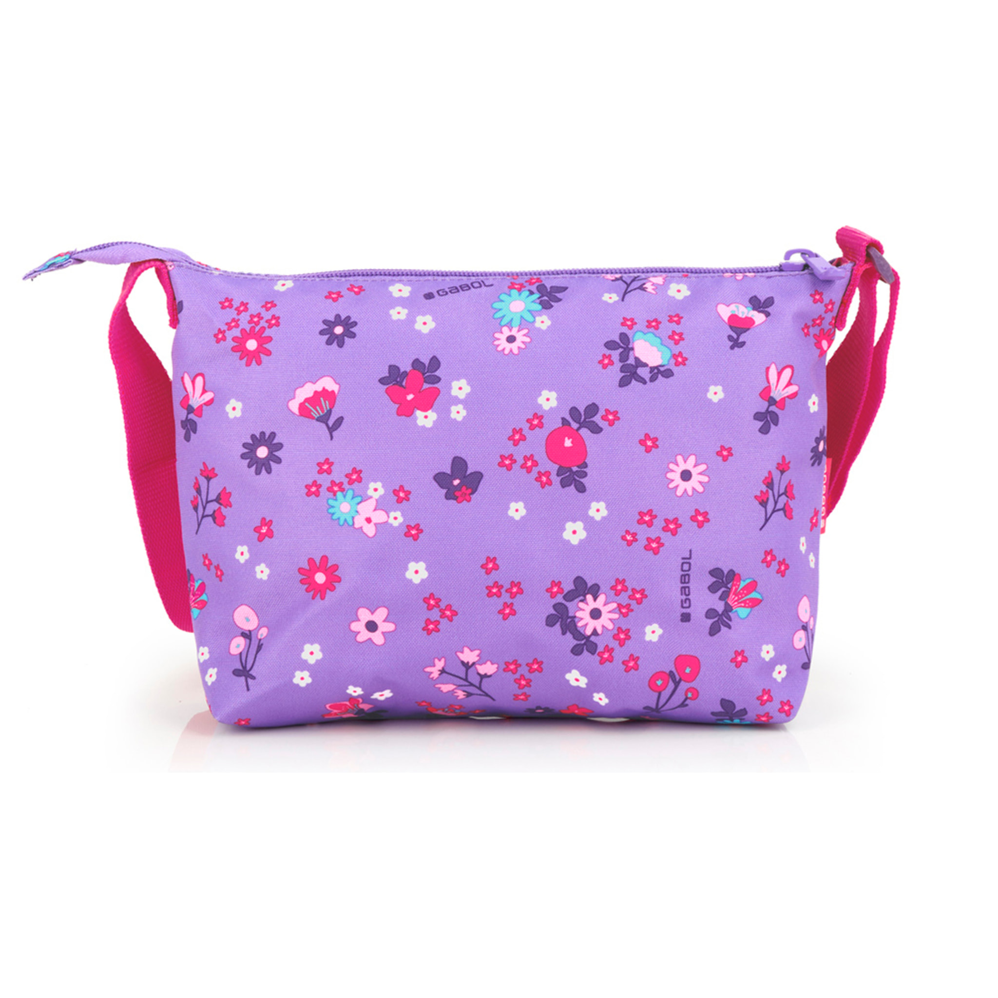 Bolso infantil Gabol VIOLET con flores y resistente al agua