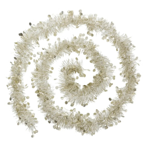 Guirlande de Noël pastille 100x4x2m or et blanc