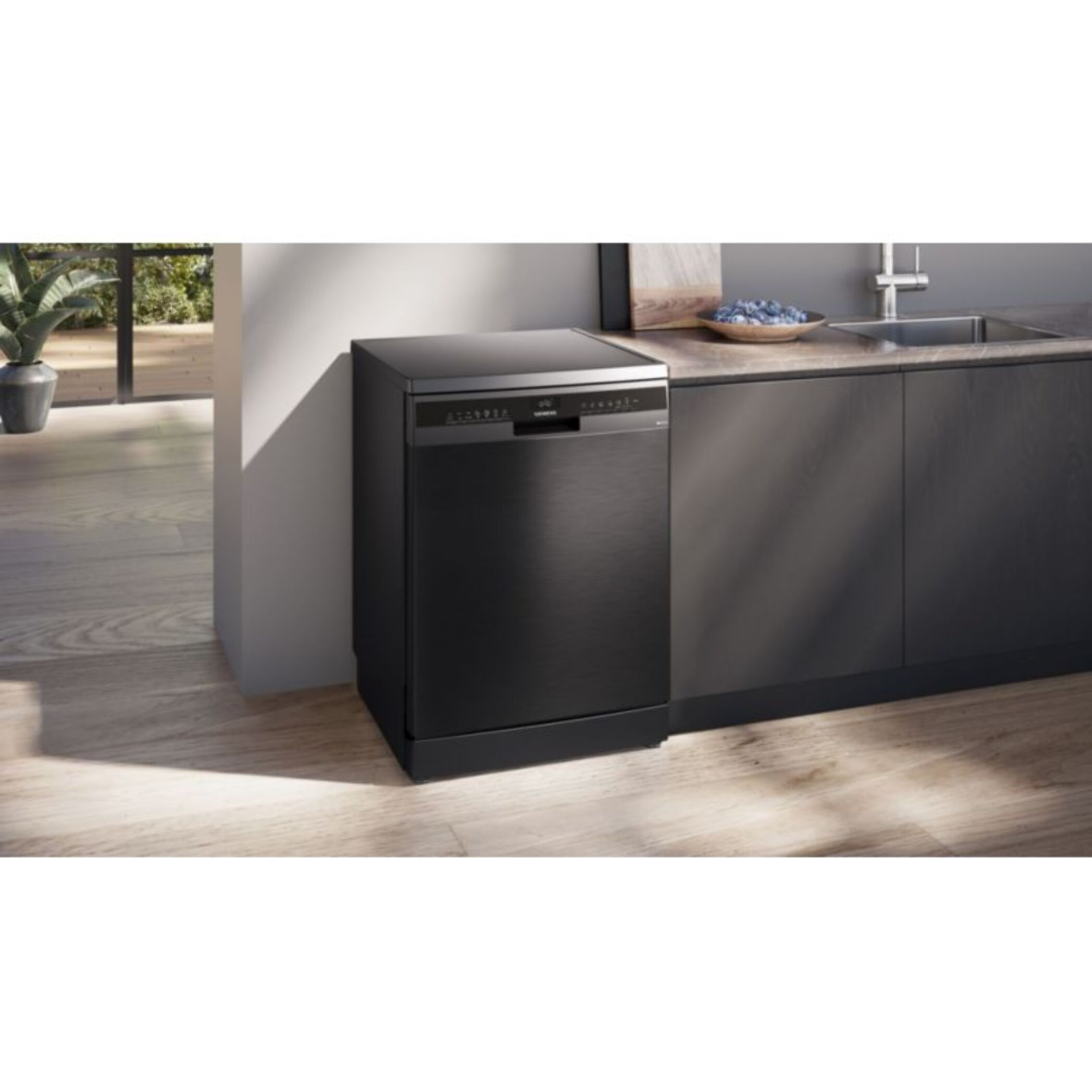 Lave vaisselle 60 cm SIEMENS SN23EC22AE, varioSpeed Plus, Acier brossé noir