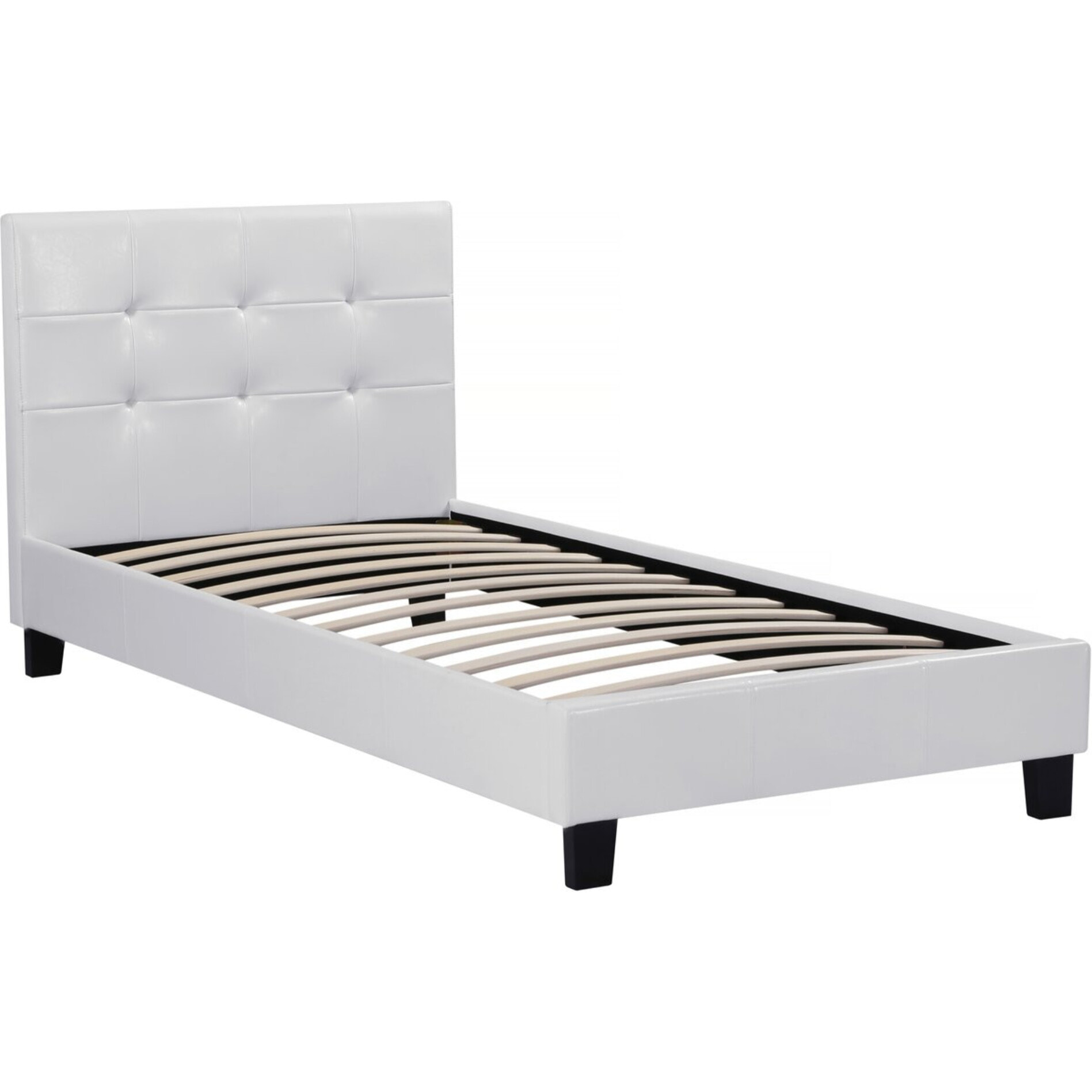 Lit simple en pvc "Julia" - 90 x 190 cm - Blanc