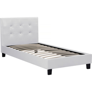 Lit simple en pvc "Julia" - 90 x 190 cm - Blanc