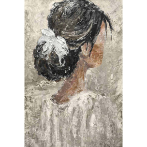 Peinture contemporaine chignon et dentelle  Tableau alu Dibond