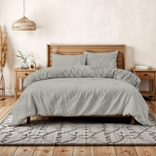 PARURE COPRIPIUMINO WATER WASHED, 100% Microfibra, No Stiro - SABBIA