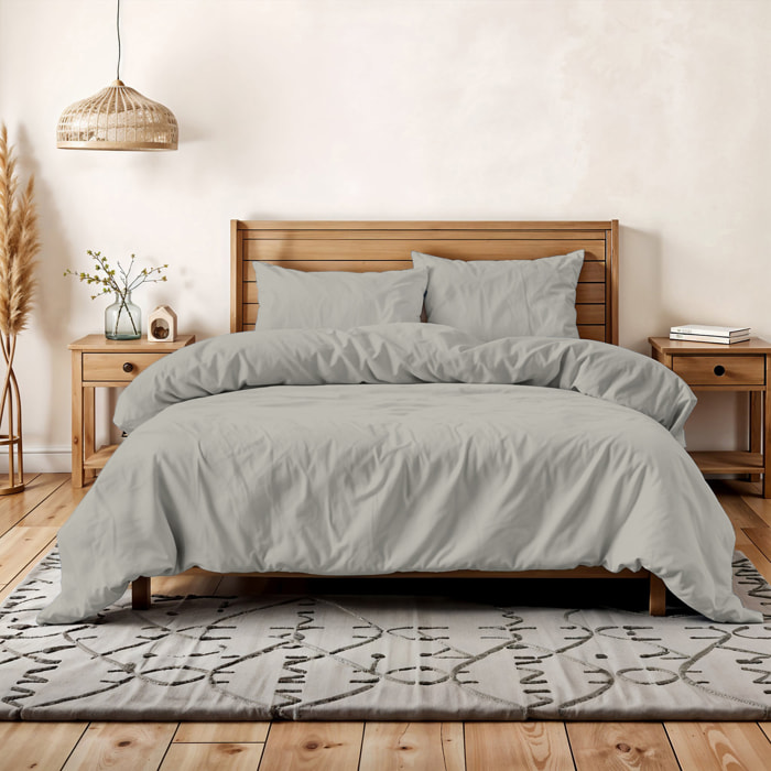 PARURE COPRIPIUMINO WATER WASHED, 100% Microfibra, No Stiro - SABBIA