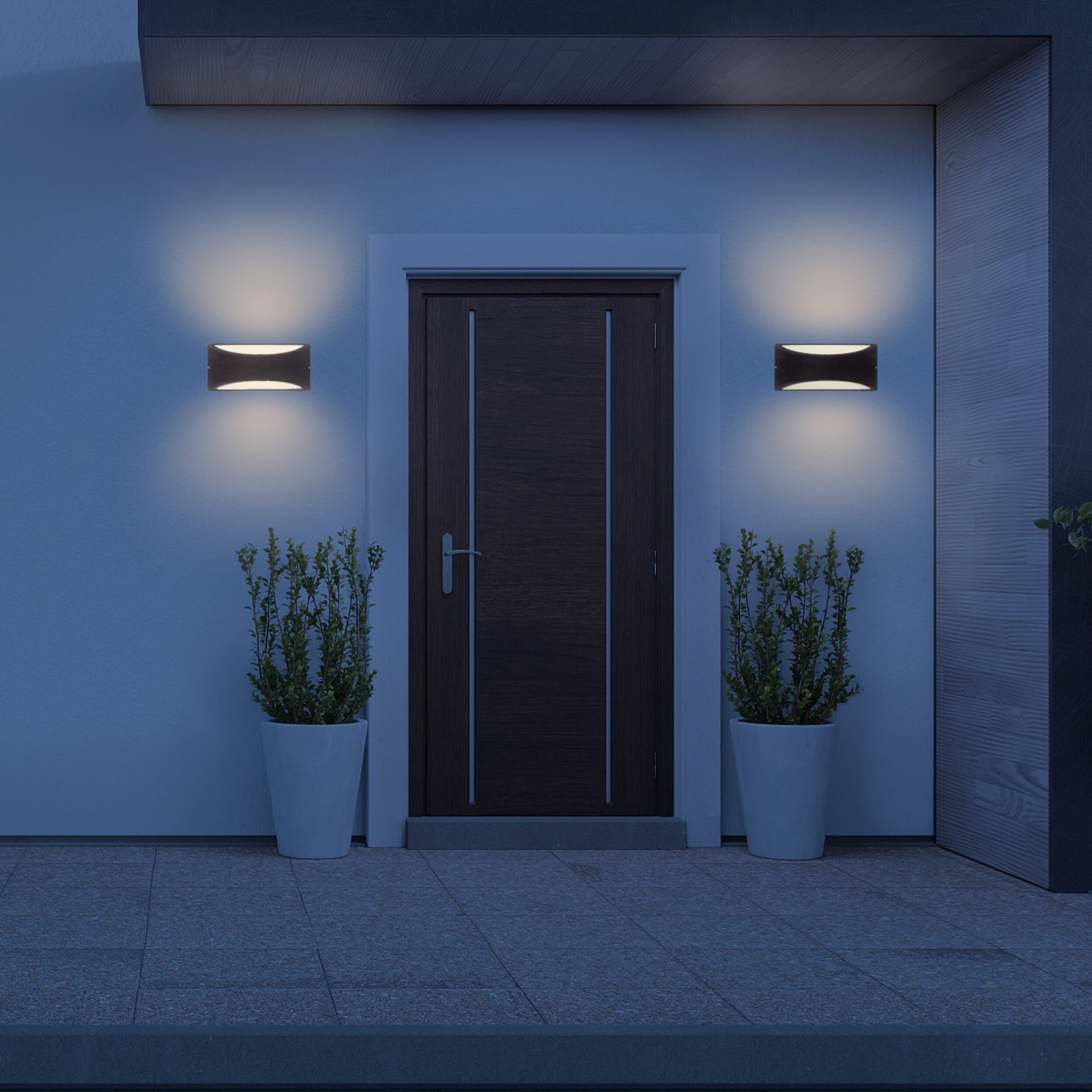 FORLIGHT Forlight Aplique Exterior LED IP54, Diseño Rectangular Marrón Óxido, Luz Neutra 4000K, 444 Lúmenes, Resistente y Eficiente, Ideal para Fachadas y Terrazas, 8.7W, 30,000 Horas de Vida