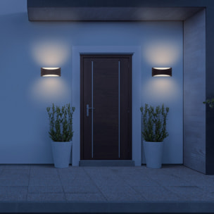 FORLIGHT Forlight Aplique Exterior LED IP54, Diseño Rectangular Marrón Óxido, Luz Neutra 4000K, 444 Lúmenes, Resistente y Eficiente, Ideal para Fachadas y Terrazas, 8.7W, 30,000 Horas de Vida