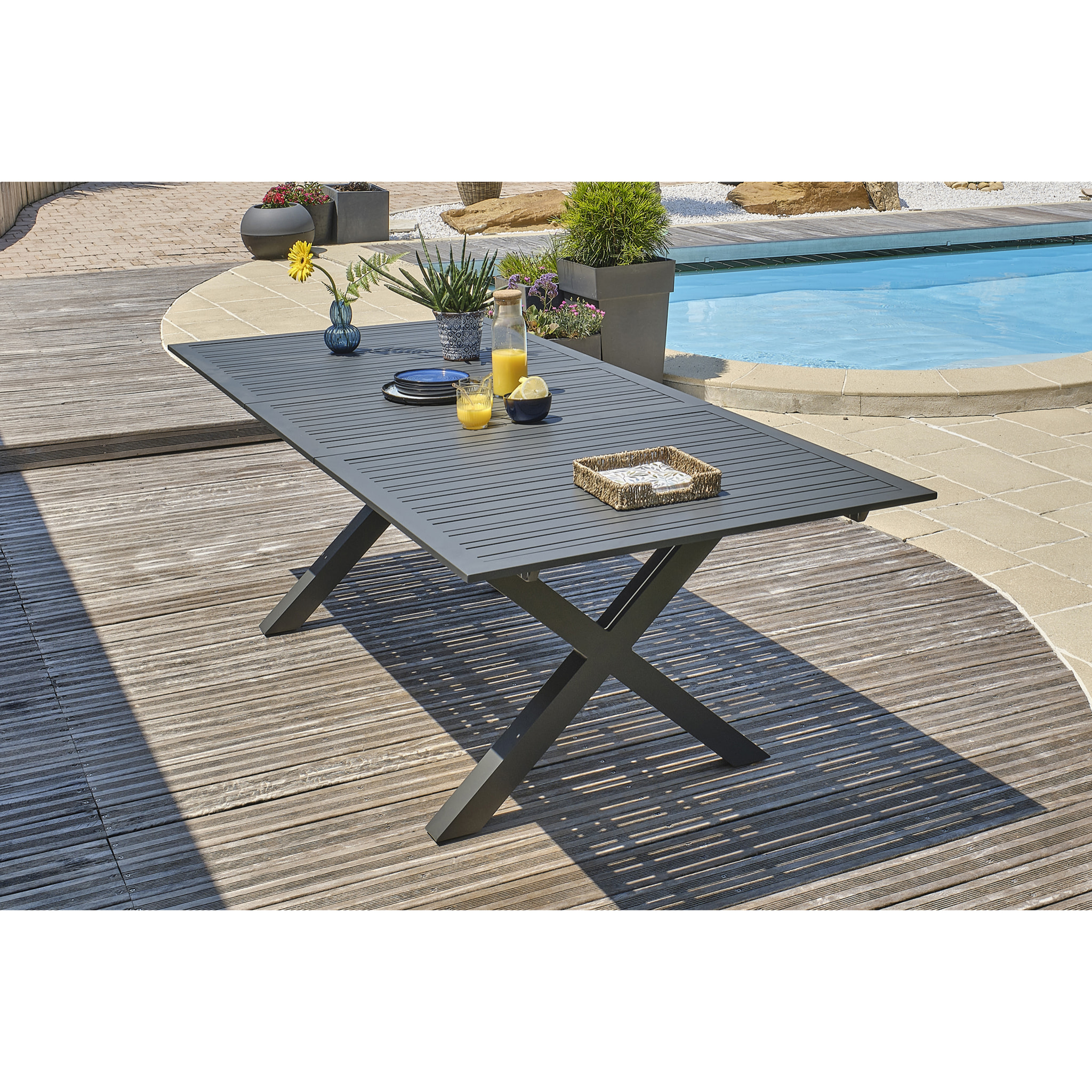 FLORIDE - Table de jardin en aluminium
